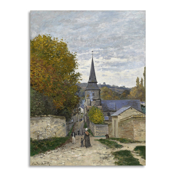 Quadro Stampa su Tela con Telaio in Legno Claude Monet - Street in Sainte-Adresse