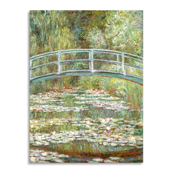 Quadro Stampa su Tela con Telaio in Legno Claude Monet - Bridge over a Pond of Water Lilies
