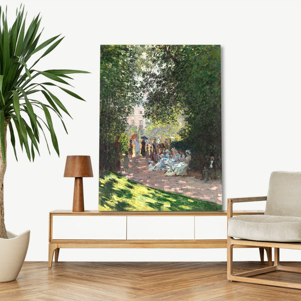 Quadro Stampa su Tela con Telaio in Legno Claude Monet - The Parc Monceau