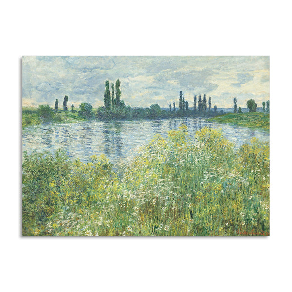 Quadro Stampa su Tela con Telaio in Legno Claude Monet - Banks of the Seine, Vétheuil