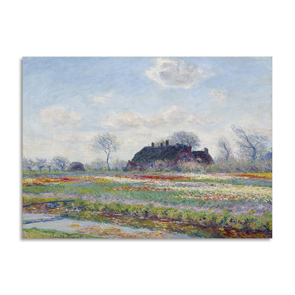Quadro Stampa su Tela con Telaio in Legno Claude Monet - Tulip Fields at Sassenheim