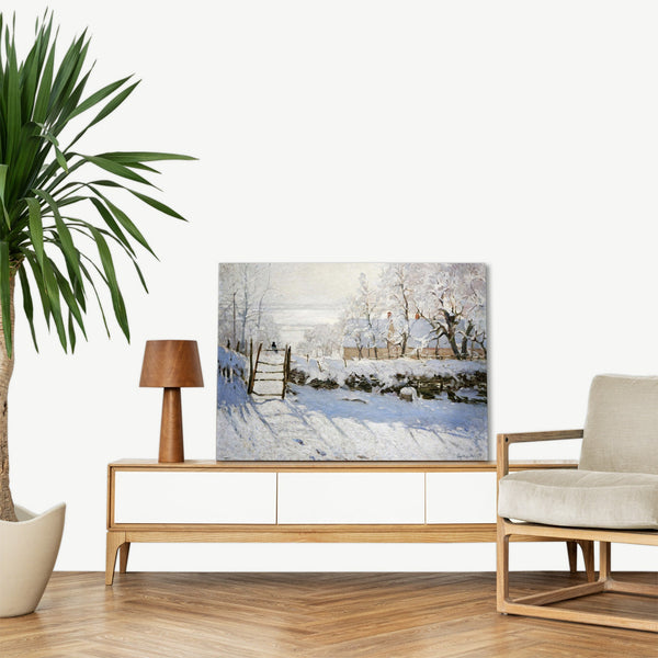 Quadro Stampa su Tela con Telaio in Legno Claude Monet - The Magpie