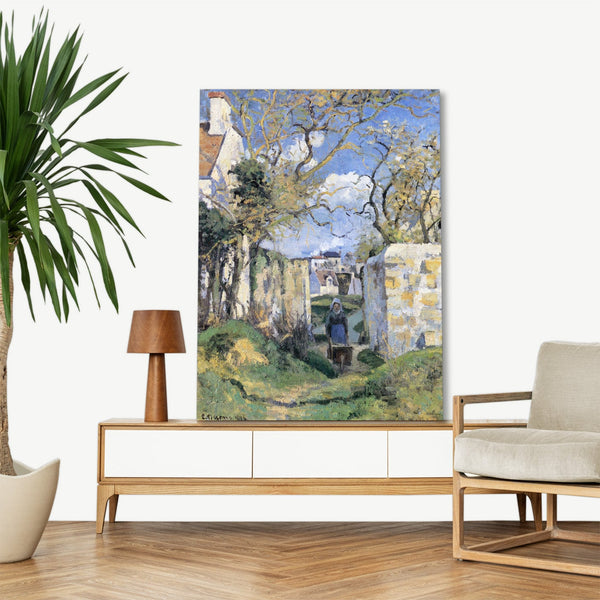 Quadro Stampa su Tela con Telaio in Legno Camille Pissarro - Landscape from Pontoise