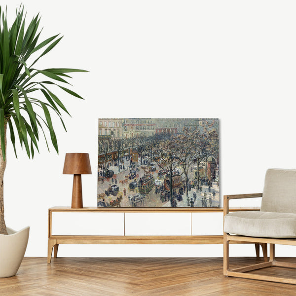 Quadro Stampa su Tela con Telaio in Legno Camille Pissarro - Boulevard of the Italians, Morning, Sunlight