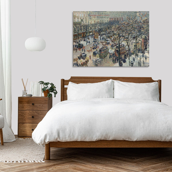 Quadro Stampa su Tela con Telaio in Legno Camille Pissarro - Boulevard of the Italians, Morning, Sunlight