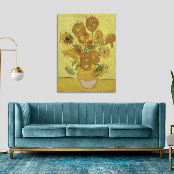 Quadro Stampa su Tela con Telaio in Legno Vincent van Gogh - Sunflowers