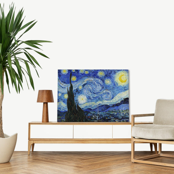 Quadro Stampa su Tela con Telaio in Legno Vincent van Gogh - The Starry Night