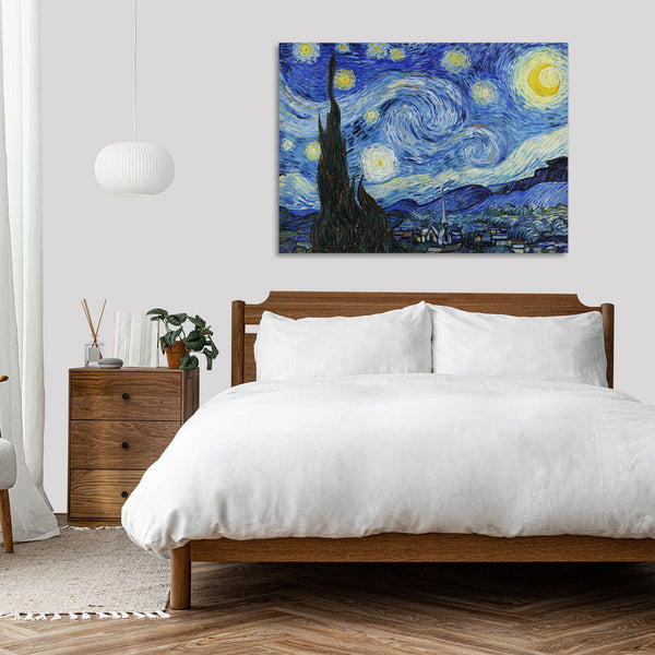 Quadro Stampa su Tela con Telaio in Legno Vincent van Gogh - The Starry Night