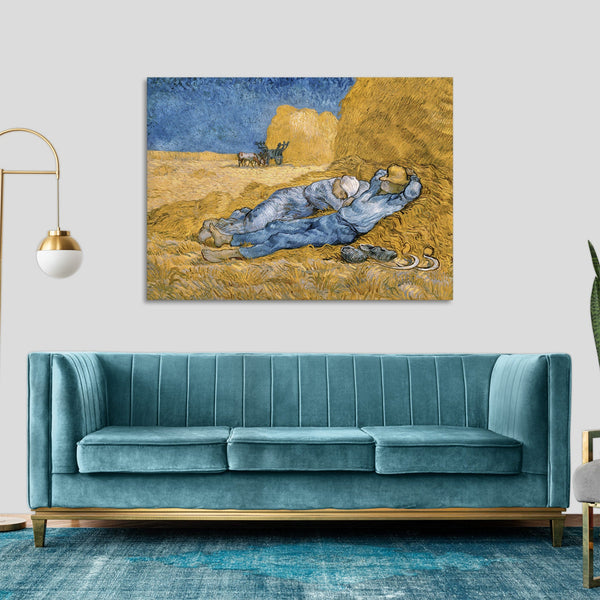Quadro Stampa su Tela con Telaio in Legno Vincent van Gogh - The Siesta
