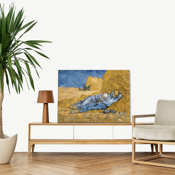 Quadro Stampa su Tela con Telaio in Legno Vincent van Gogh - The Siesta