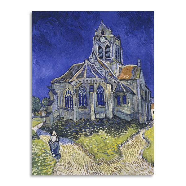 Quadro Stampa su Tela con Telaio in Legno Vincent van Gogh - The Church at Auvers