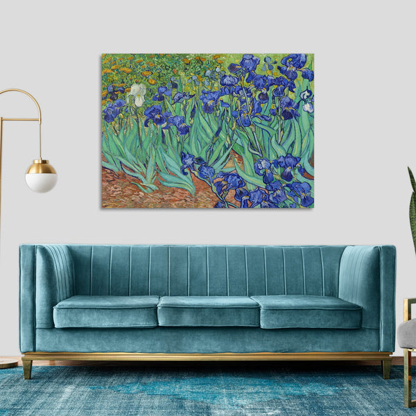 Quadro Stampa su Tela con Telaio in Legno Vincent van Gogh - Irises