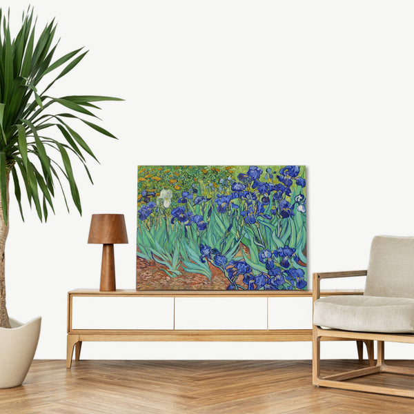 Quadro Stampa su Tela con Telaio in Legno Vincent van Gogh - Irises