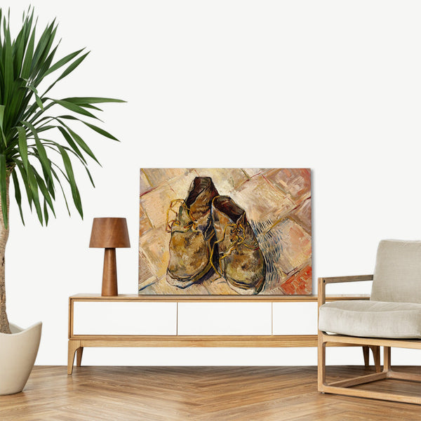 Quadro Stampa su Tela con Telaio in Legno Vincent van Gogh - Shoes