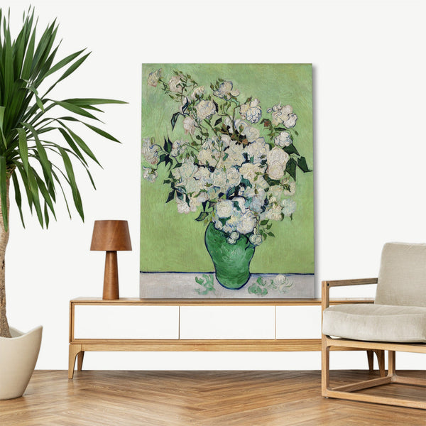 Quadro Stampa su Tela con Telaio in Legno Vincent van Gogh - Roses