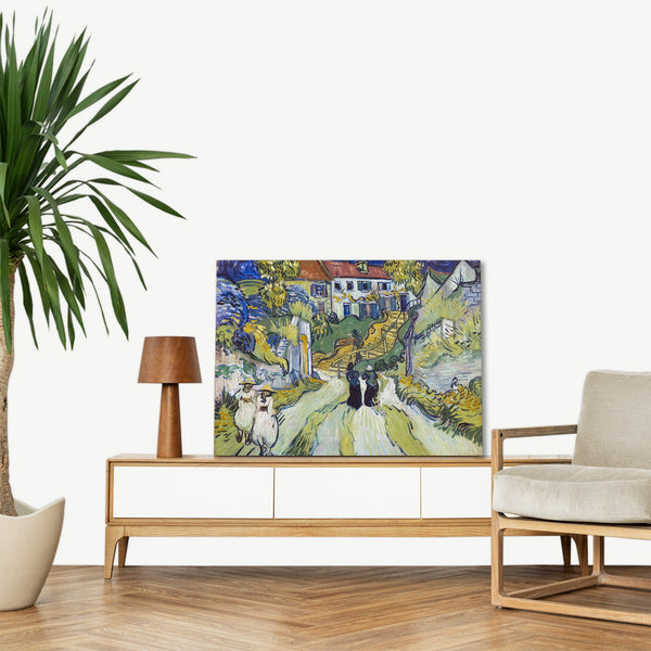 Quadro Stampa su Tela con Telaio in Legno Vincent van Gogh - Stairway at Auvers