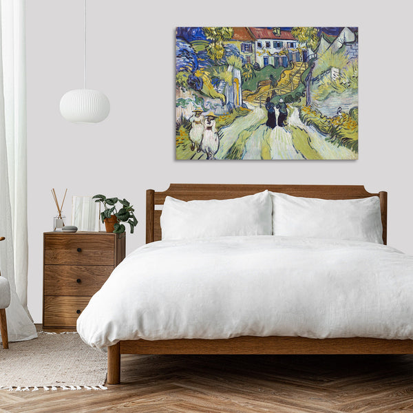 Quadro Stampa su Tela con Telaio in Legno Vincent van Gogh - Stairway at Auvers