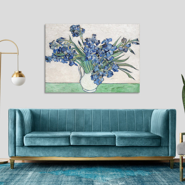 Quadro Stampa su Tela con Telaio in Legno Vincent van Gogh - Irises