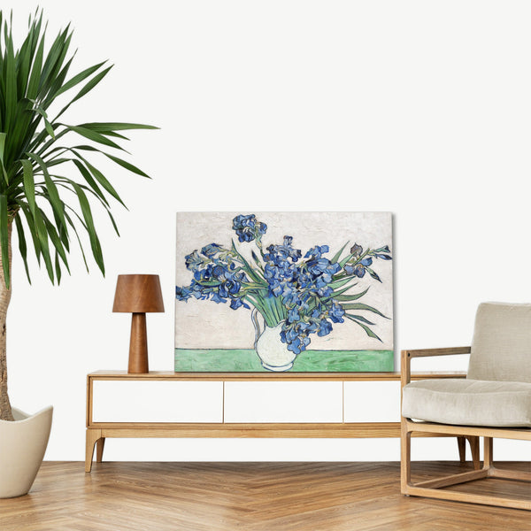 Quadro Stampa su Tela con Telaio in Legno Vincent van Gogh - Irises