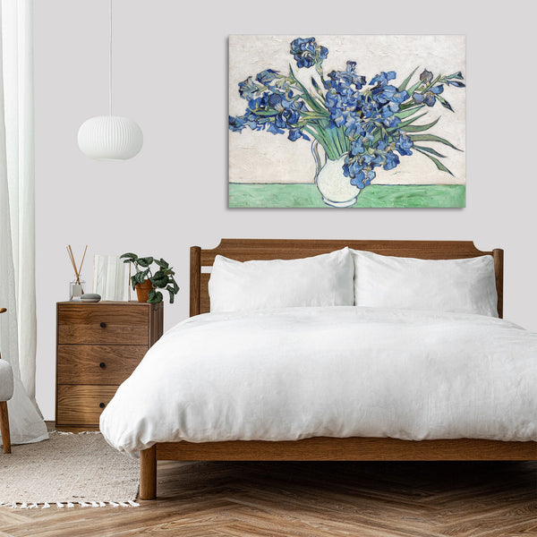 Quadro Stampa su Tela con Telaio in Legno Vincent van Gogh - Irises