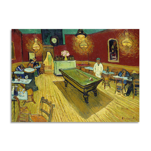 Quadro Stampa su Tela con Telaio in Legno Vincent van Gogh - Le café de nuit The Night Café