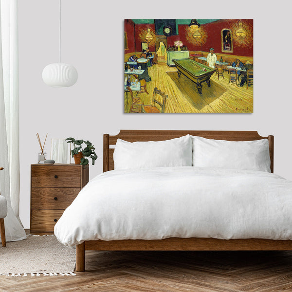 Quadro Stampa su Tela con Telaio in Legno Vincent van Gogh - Le café de nuit The Night Café