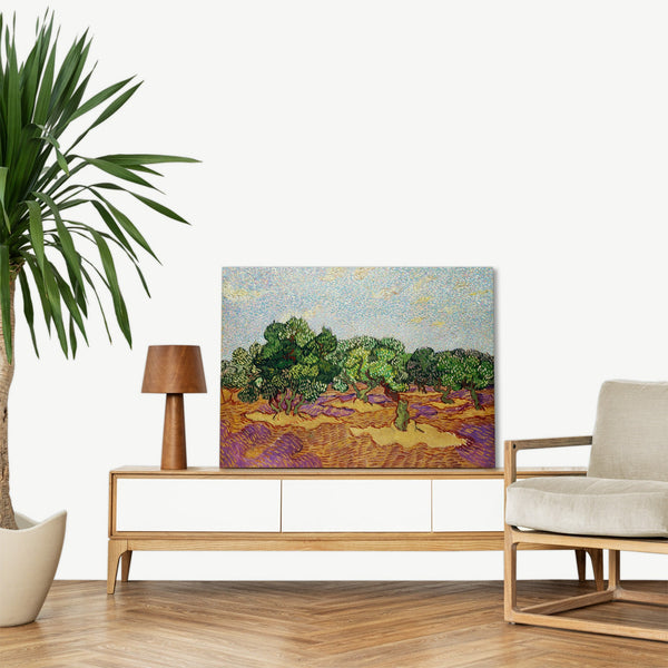 Quadro Stampa su Tela con Telaio in Legno Vincent van Gogh - Olive Trees