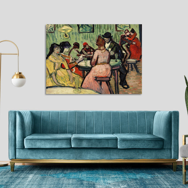 Quadro Stampa su Tela con Telaio in Legno Vincent van Gogh - The Brothel (Le Lupanar)