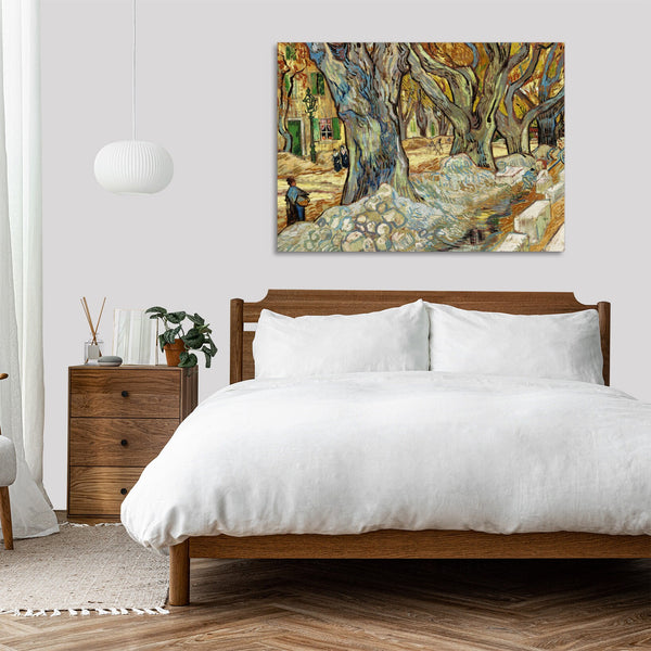 Quadro Stampa su Tela con Telaio in Legno Vincent van Gogh - The Large Plane Trees