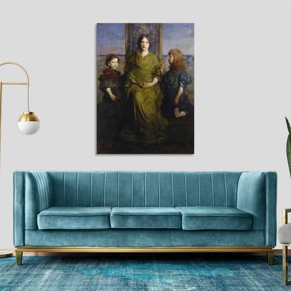 Quadro Stampa su Tela con Telaio in Legno Abbott Handerson Thayer - Virgin Enthroned