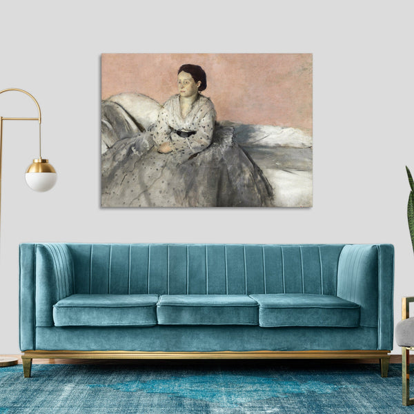 Quadro Stampa su Tela con Telaio in Legno Edgar Degas - Madam Rene de Gas