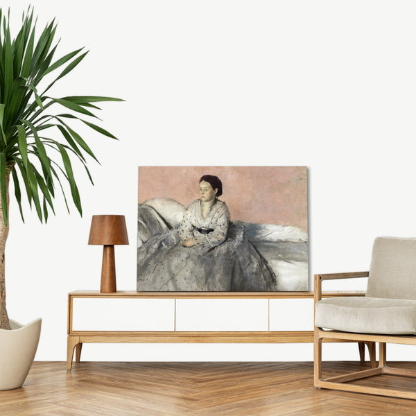 Quadro Stampa su Tela con Telaio in Legno Edgar Degas - Madam Rene de Gas
