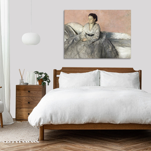 Quadro Stampa su Tela con Telaio in Legno Edgar Degas - Madam Rene de Gas