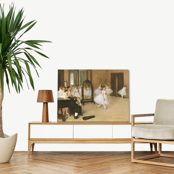 Quadro Stampa su Tela con Telaio in Legno Edgar Degas - The Dancing Class