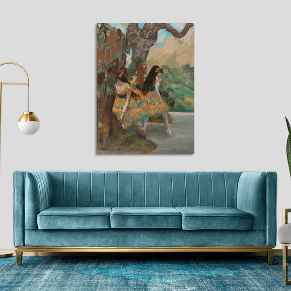 Quadro Stampa su Tela con Telaio in Legno Edgar Degas - Ballet Dancers