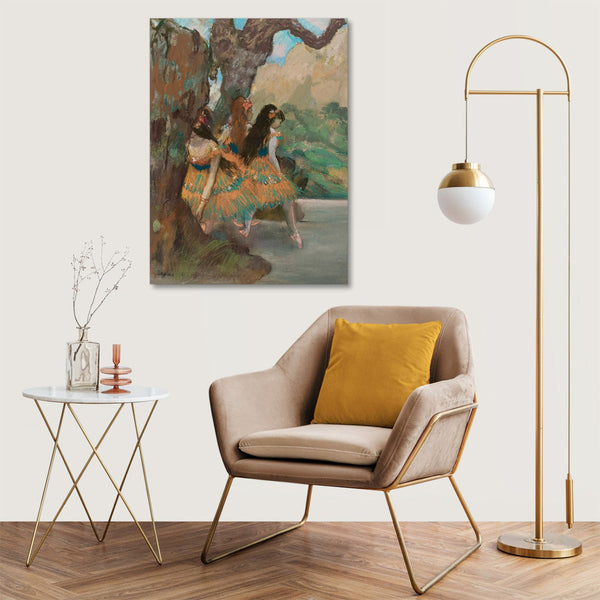 Quadro Stampa su Tela con Telaio in Legno Edgar Degas - Ballet Dancers