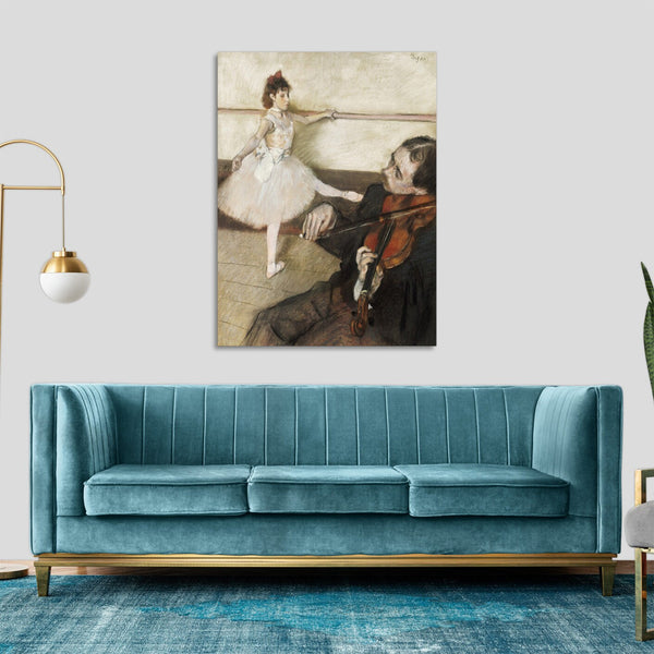 Quadro Stampa su Tela con Telaio in Legno Edgar Degas - The Dance Lesson