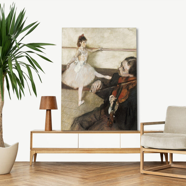 Quadro Stampa su Tela con Telaio in Legno Edgar Degas - The Dance Lesson