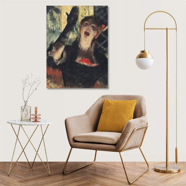 Quadro Stampa su Tela con Telaio in Legno Edgar Degas - Café Singer