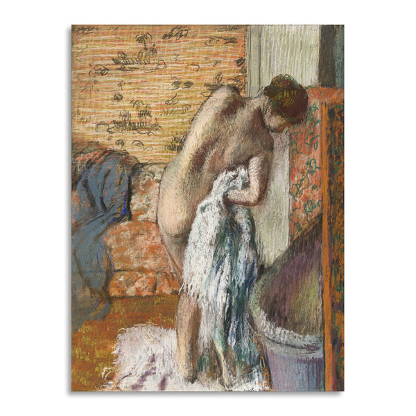 Quadro Stampa su Tela con Telaio in Legno Edgar Degas - Naked woman in bed. Retiring