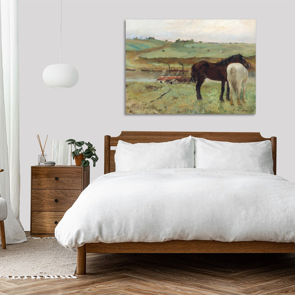 Quadro Stampa su Tela con Telaio in Legno Edgar Degas - Horse in a Meadow