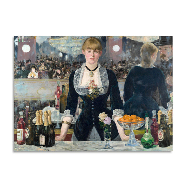 Quadro Stampa su Tela con Telaio in Legno Edouadr Manet - Bar at the Folies-Bergère