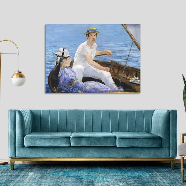 Quadro Stampa su Tela con Telaio in Legno Edouadr Manet - Boating