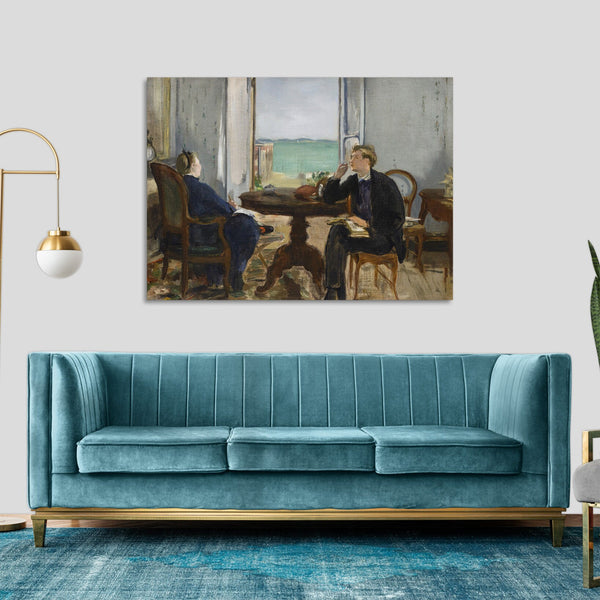 Quadro Stampa su Tela con Telaio in Legno Edouadr Manet - Interior at Arachon