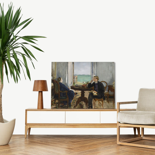Quadro Stampa su Tela con Telaio in Legno Edouadr Manet - Interior at Arachon