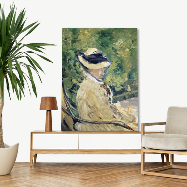 Quadro Stampa su Tela con Telaio in Legno Edouadr Manet - Madame Manet at Bellevue