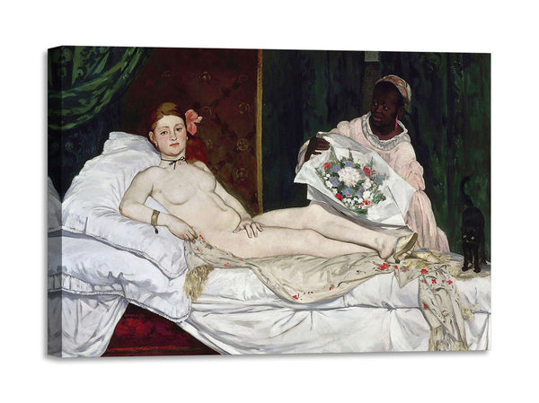 Quadro Stampa su Tela con Telaio in Legno Edouadr Manet - Olympia