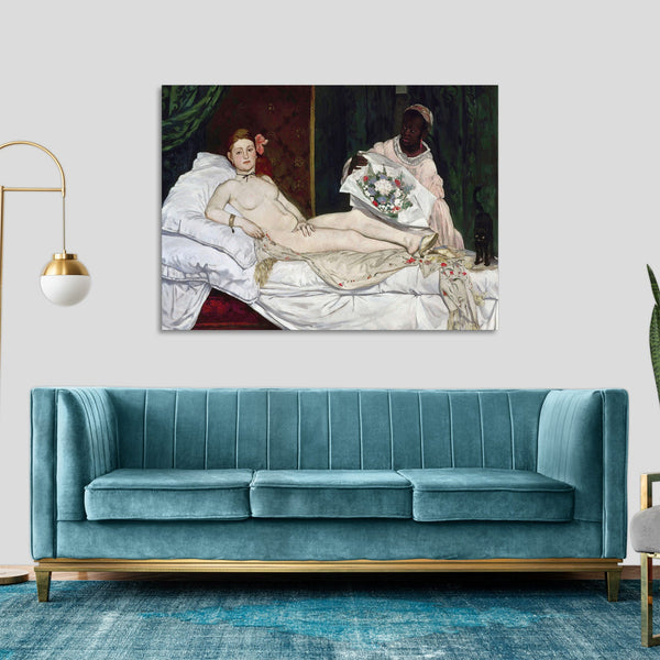 Quadro Stampa su Tela con Telaio in Legno Edouadr Manet - Olympia