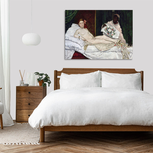 Quadro Stampa su Tela con Telaio in Legno Edouadr Manet - Olympia