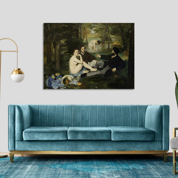 Quadro Stampa su Tela con Telaio in Legno Edouadr Manet - Luncheon on the Grass